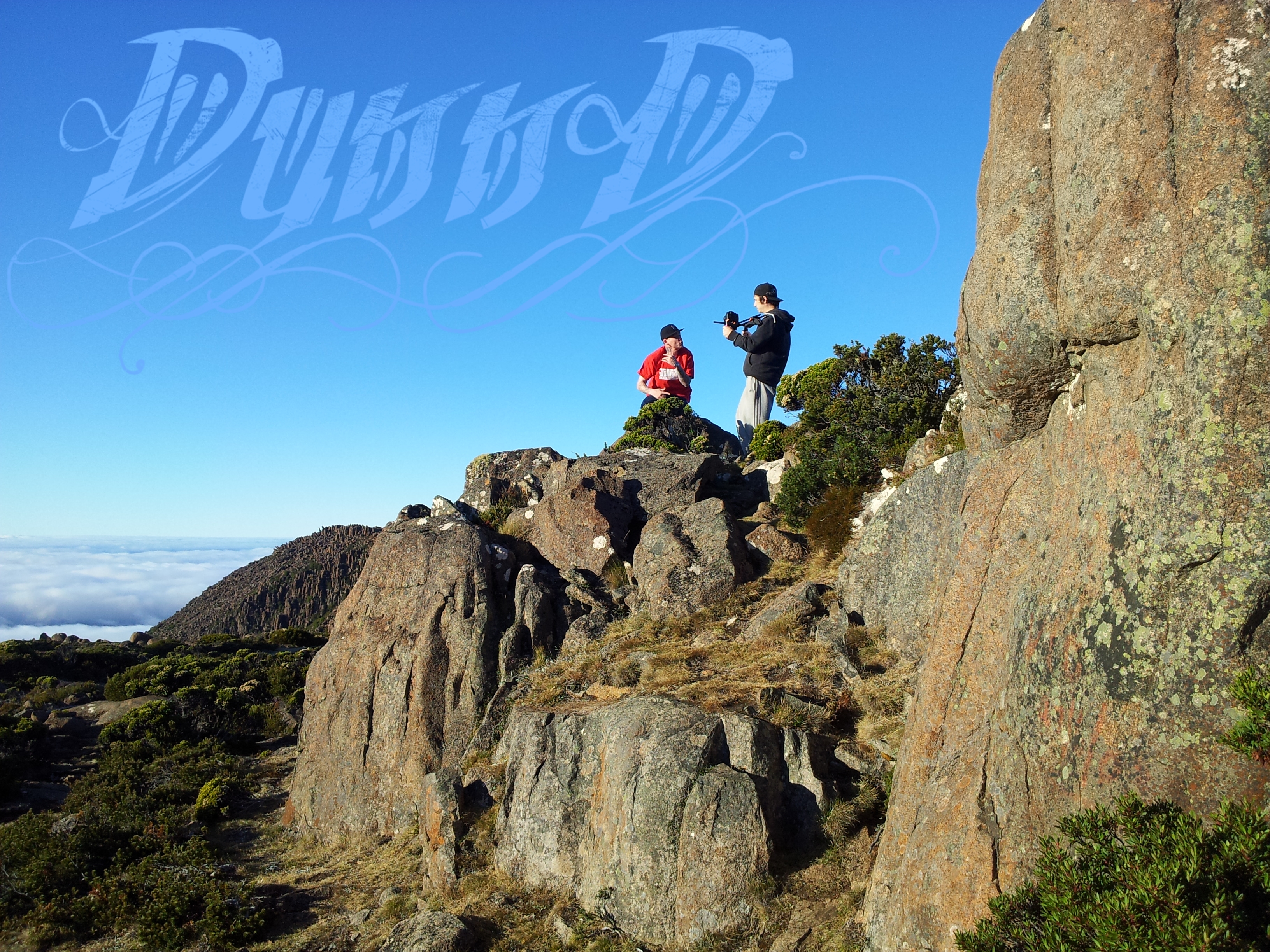 Dunn D being a giraffe for his music clip on top of Mt Wellington Hobart Tasmania the best hip hop performer and wold dominator at battle leagues
