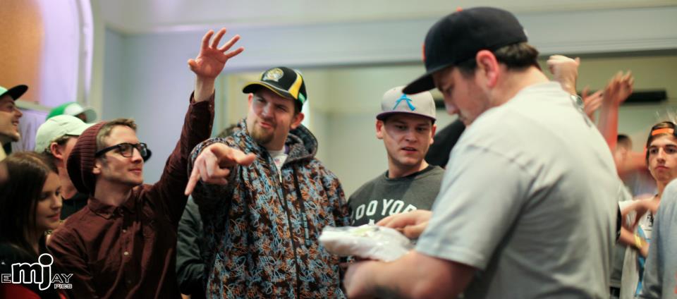 Dunn D chilling at an event that he performs at hip hop battles at a battle event